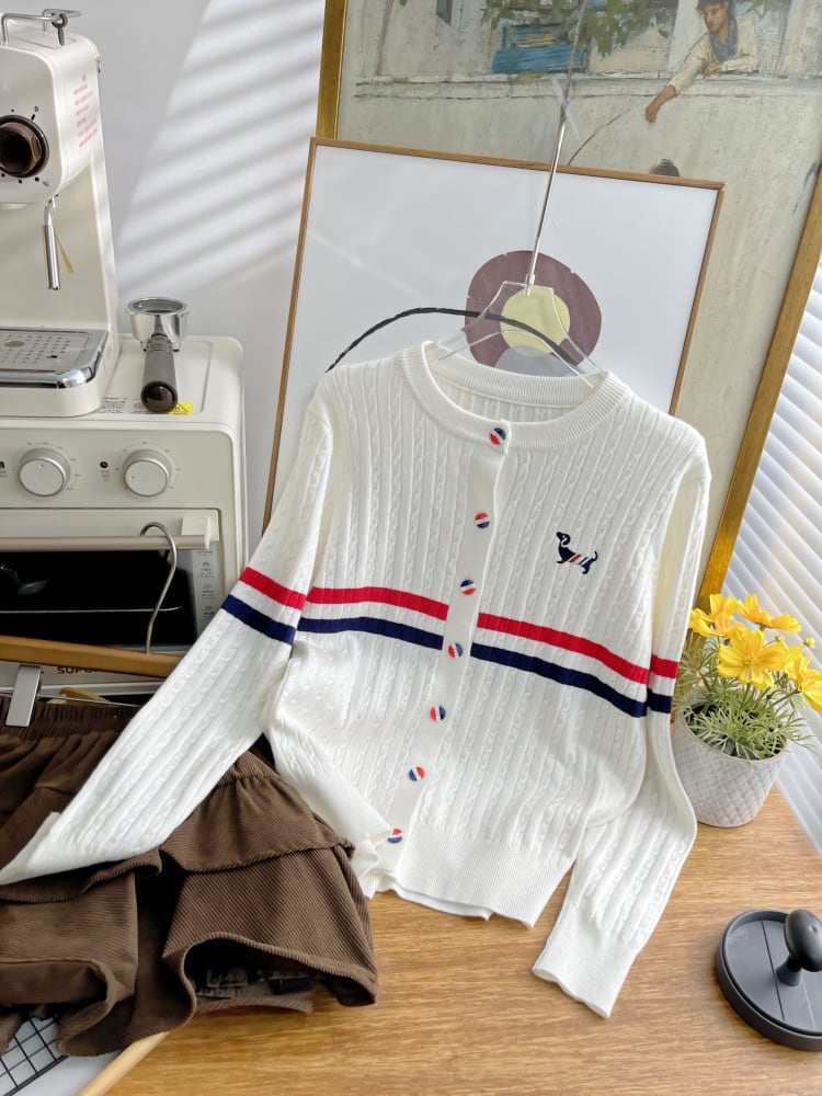【outer】犬刺繍カーディガン     N2821