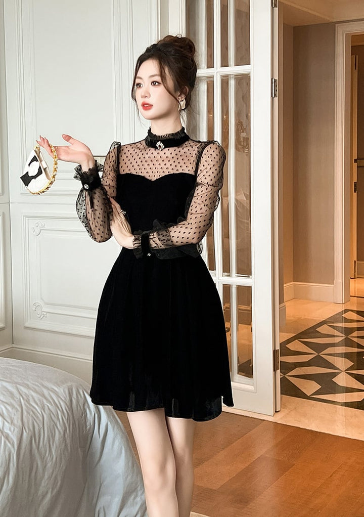 【dress】チュールドッキングワンピース　M27018