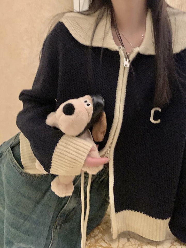【outer】ファスナーニットカーデ　M27879