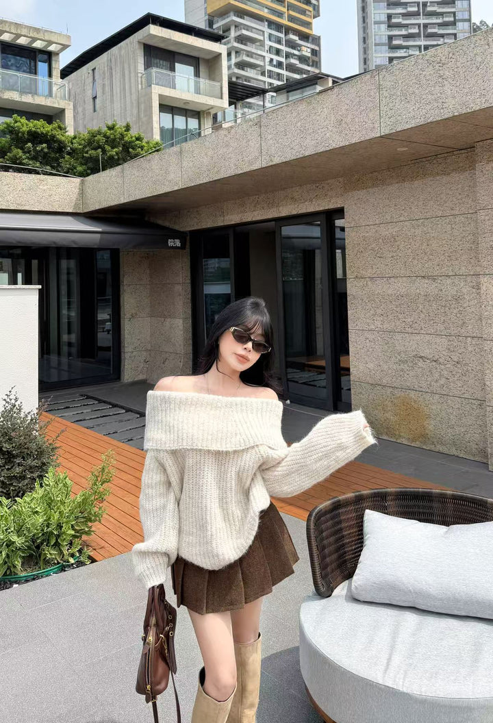 【tops】オフショルニットトップス K0651