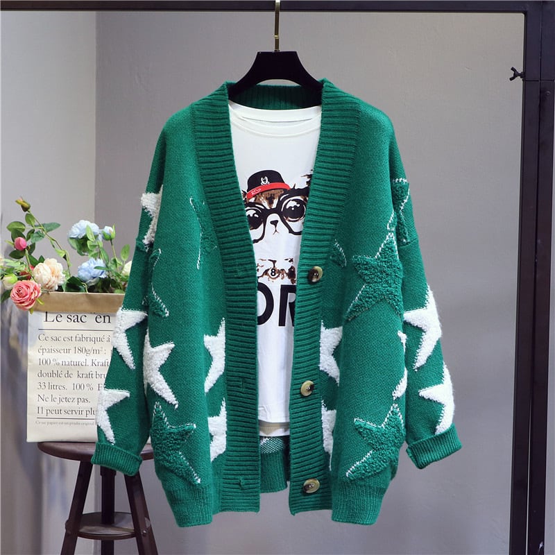 【outer】Vネックジャカードカーディガン　M17944