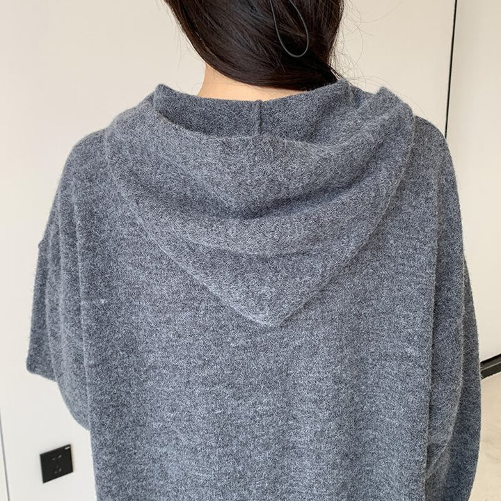 【dress】フード付きロングニットワンピース　N2186