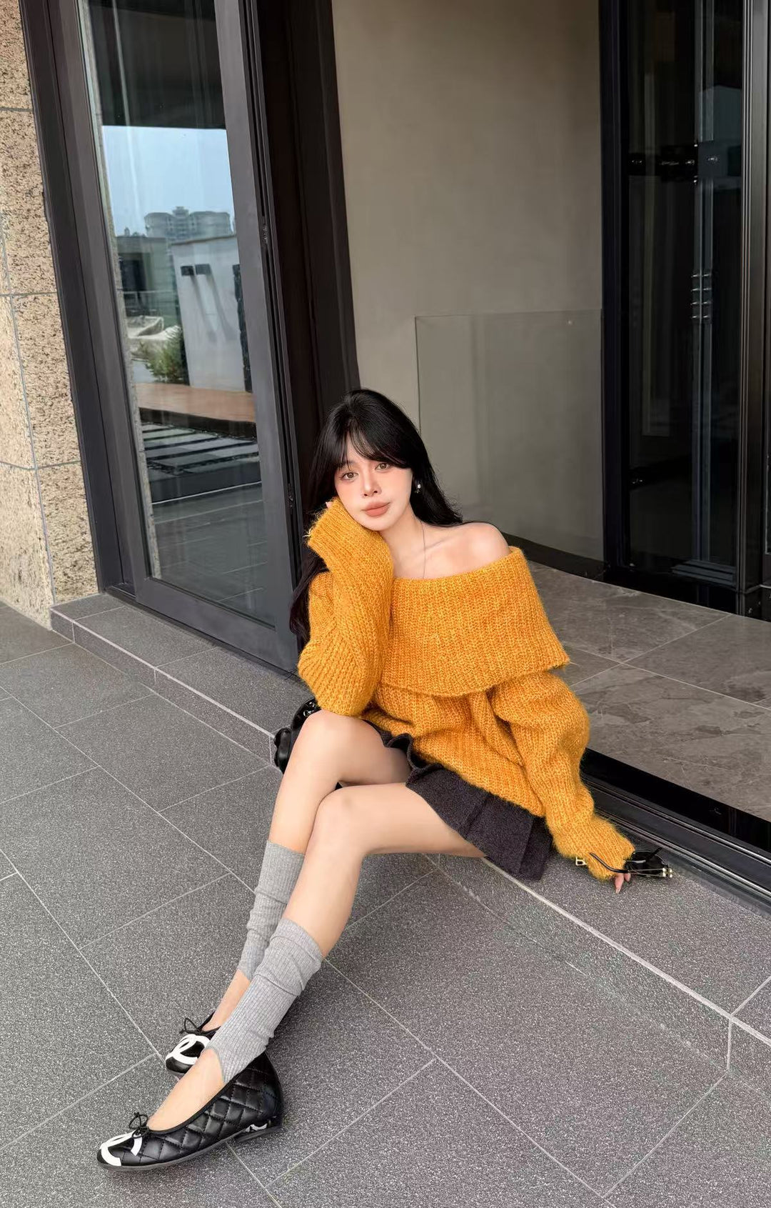 【tops】オフショルニットトップス K0651