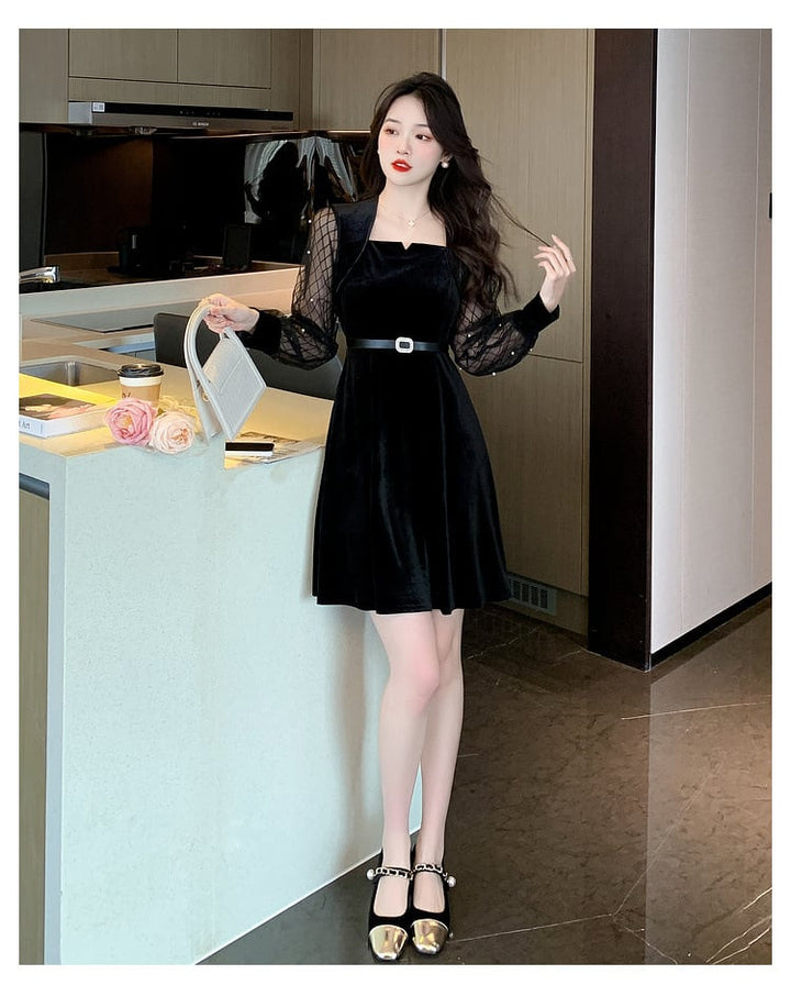 【dress】女子力アップエレガント切り替えデートワンピース　M17605