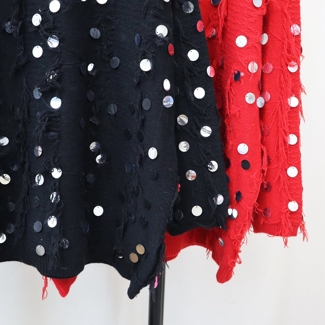 【tops】スパンコールニットセーター　M28126