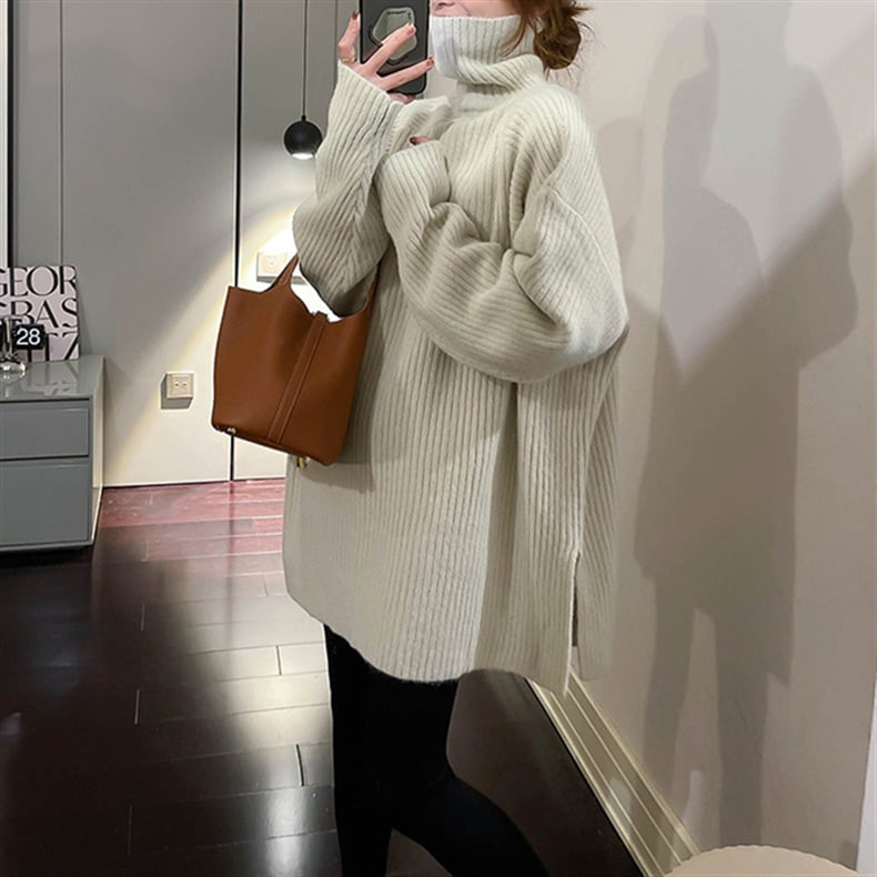 【tops】ハイネックニットセーター　M18368