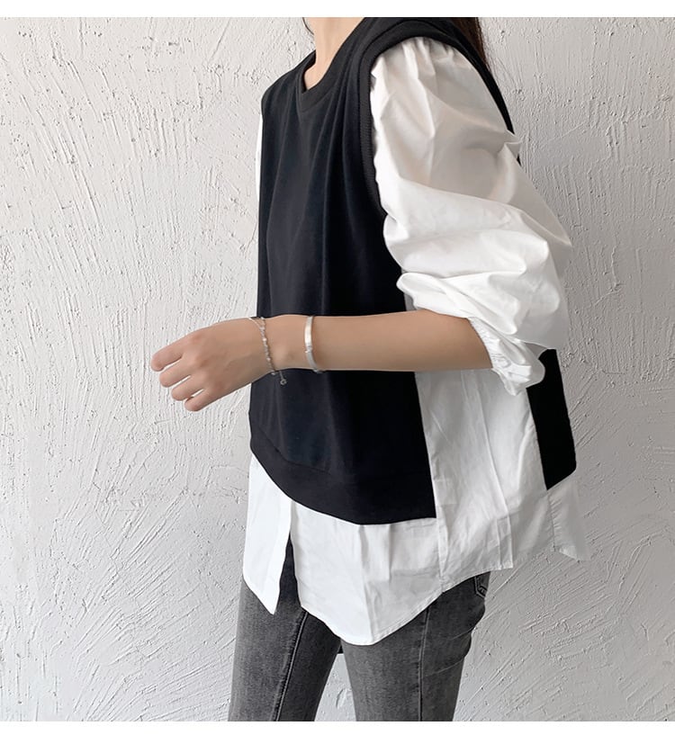 【tops】切り替えクルーネックプルオーバー　M17870