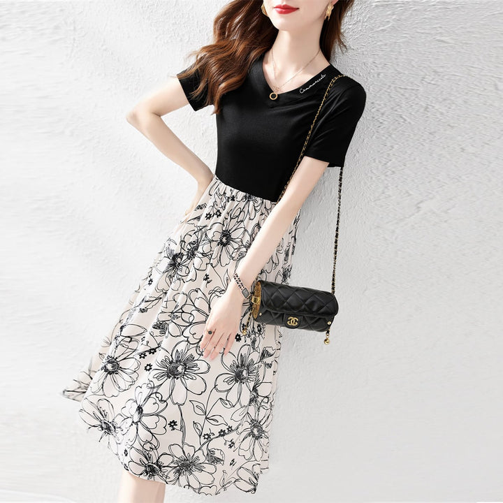 【dress】知的で品の良い♡エレガント切り替えワンピース　M16824