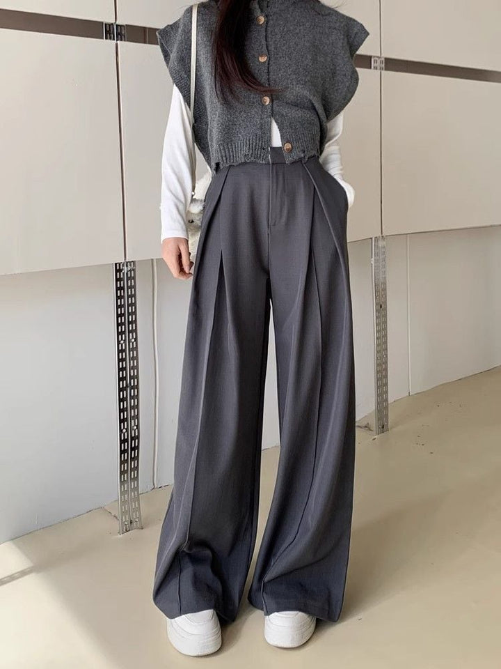 【bottoms】ハイウエストワイドパンツ　M29786