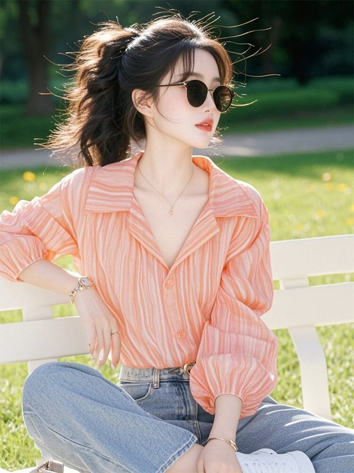 【tops】パフスリーブシャツトップス　M29570
