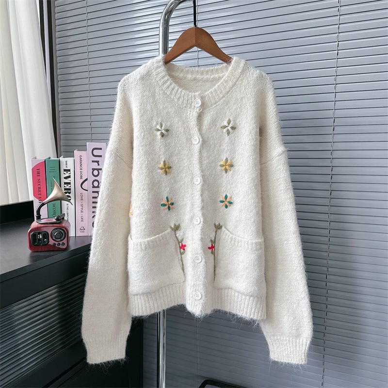 【outer】刺繍ニットカーデ　M28317