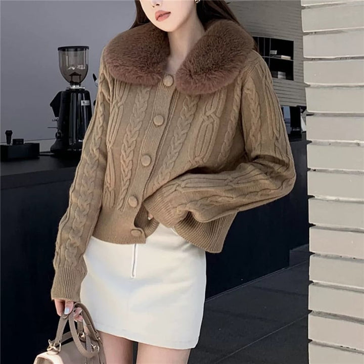 【outer】ファーニットカーデ　M26201