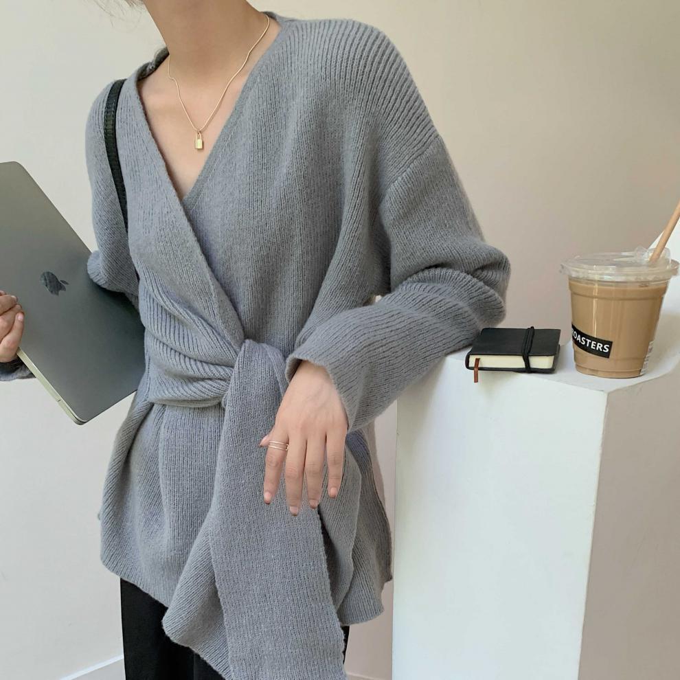 【tops】Vネックニットセーター　M27027