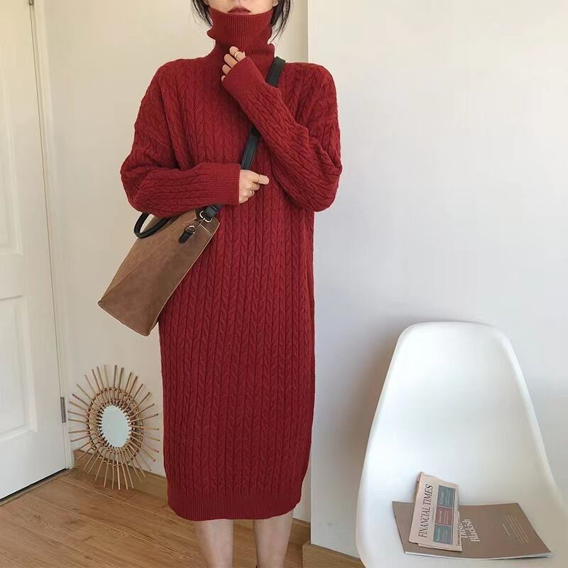 【dress】ハイネックニットワンピース　M17937