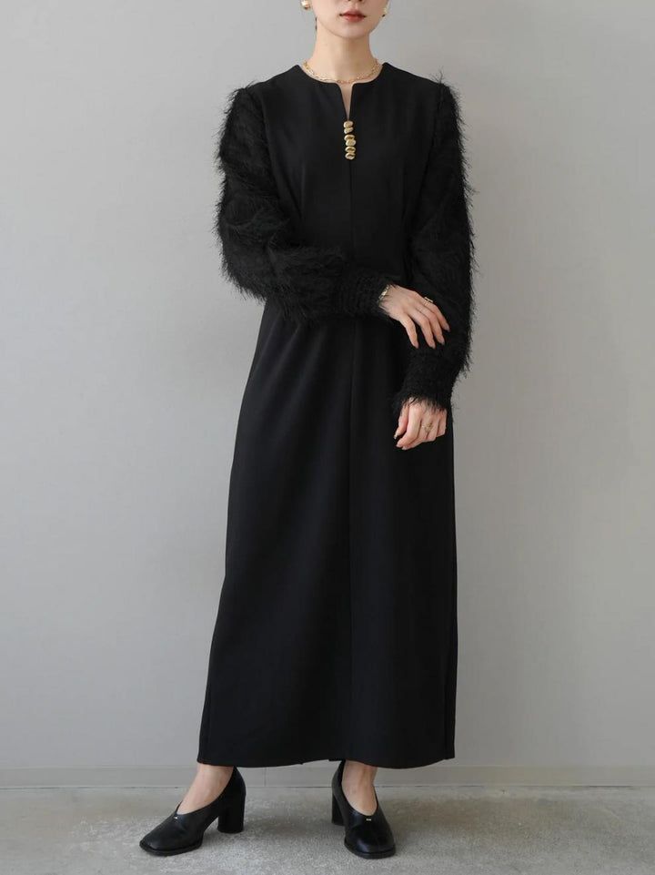 【dress】Ⅴネックドッキングワンピース　N2965