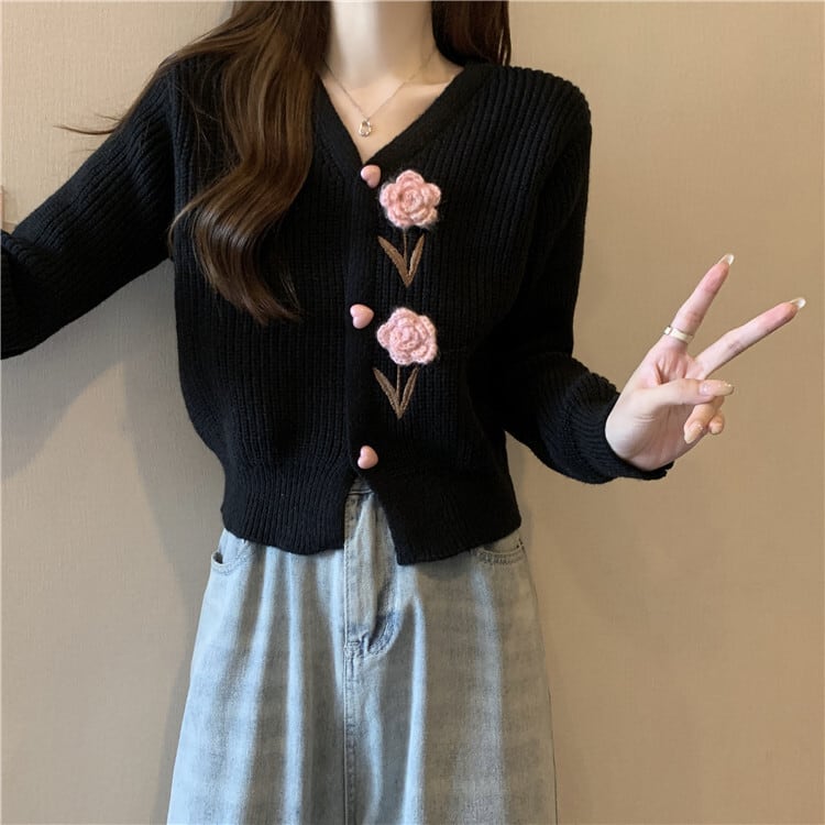 【outer】Vネックニットカーデ　M18128