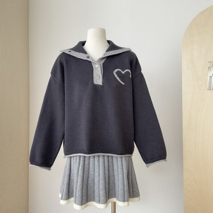【set】ニットセーター×プリーツスカートセット　M27791