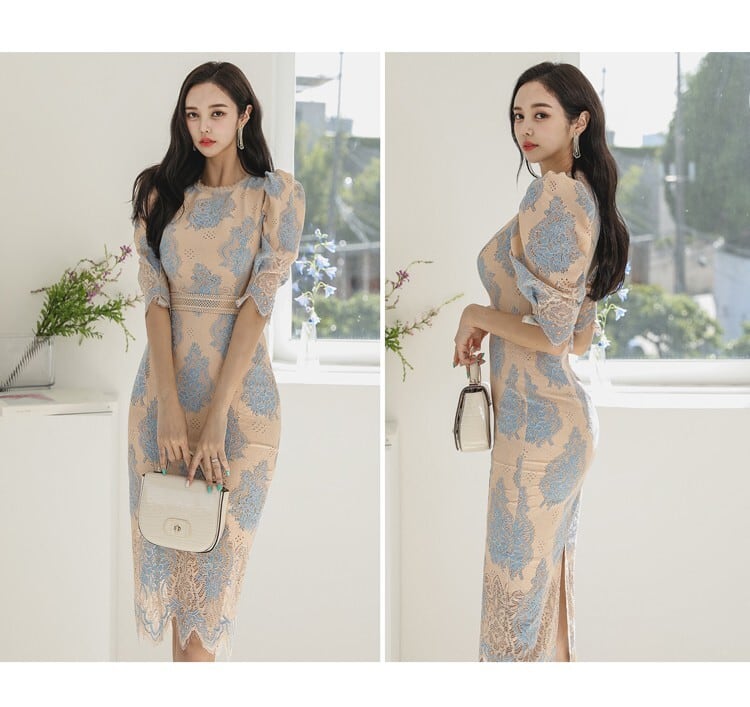 【dress】知的で品の良い♡エレガントレースワンピース　M17156