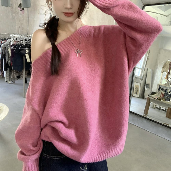 【tops】オフショルダーニットセーター　M26982