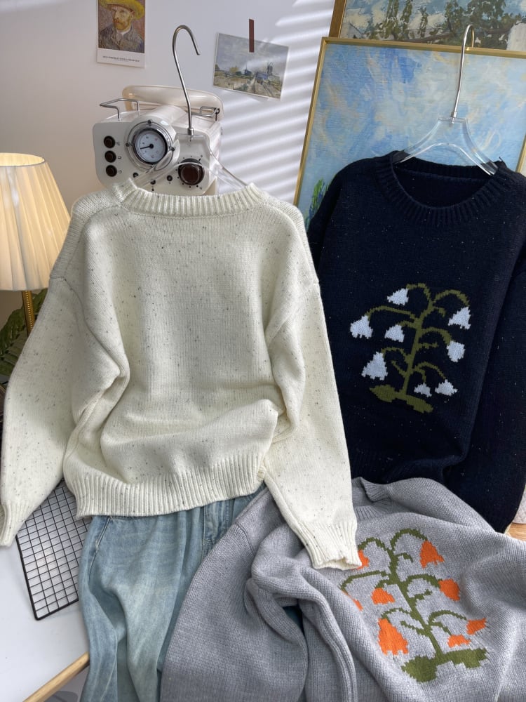 【tops】ジャカードニットセーター　M26612