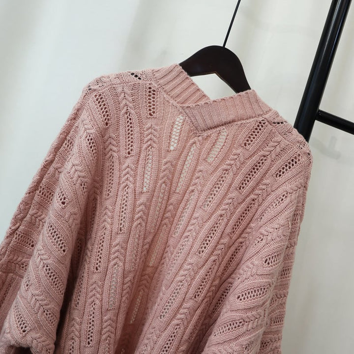 【outer】Vネックニットカーデ　M25392