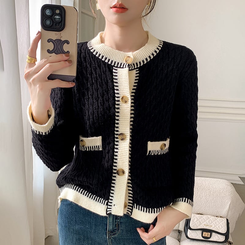 【outer】クルーネックニットカーデ　M27287