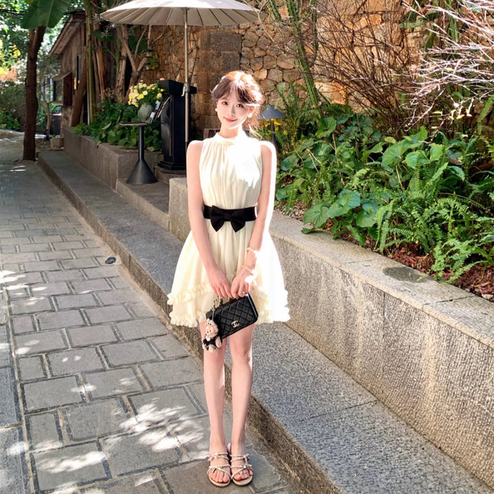 【dress】リボンベルト付きミニワンピース　N3580