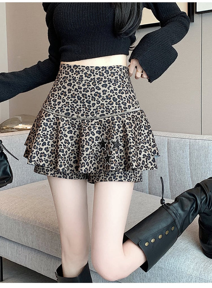【bottoms】ヒョウ柄キュロットパンツ　M26580