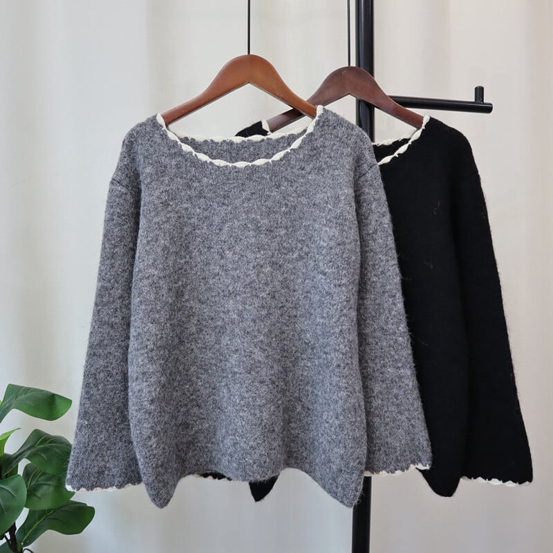 【tops】クルーネックニットセーター　M26859