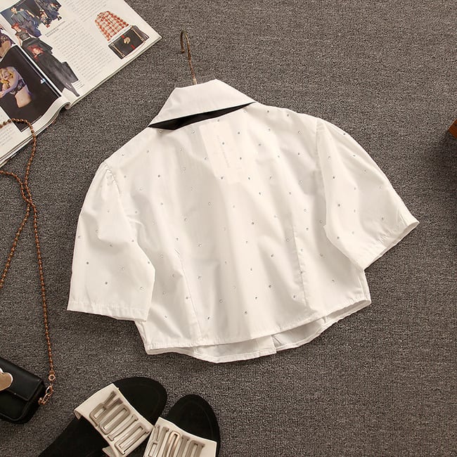 【set】キャンパスリボン付きTシャツ+スカート2点セット　M17203