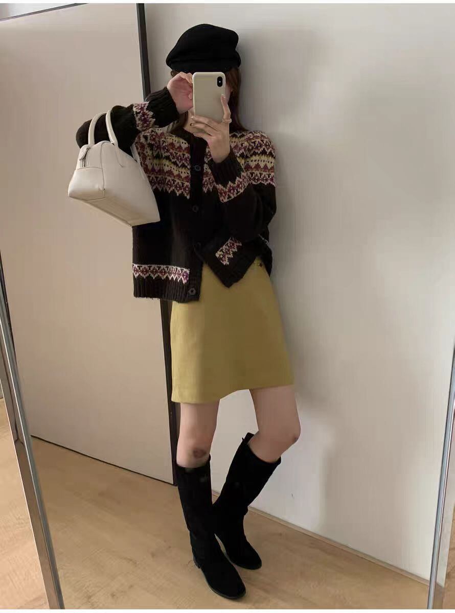 【outer】ジャカードニットカーデ　M27424