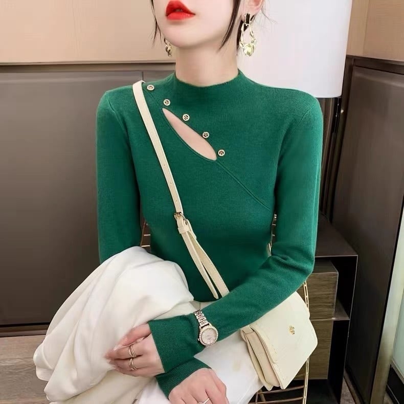 【tops】カットワークニットトップス　M26781