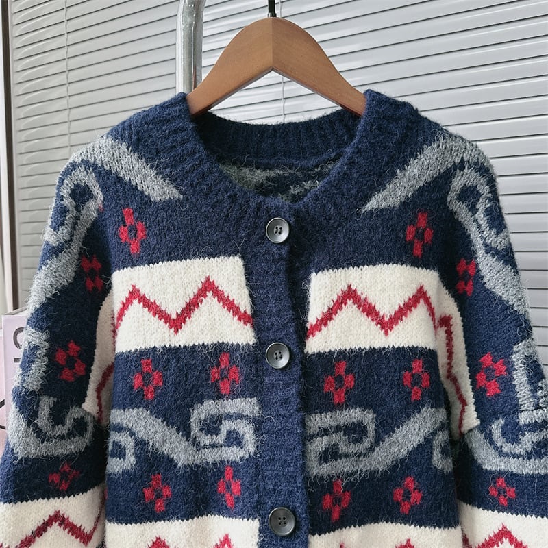 【outer】ジャカードニットカーデ　M28136
