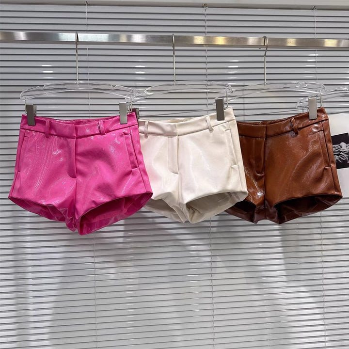 【bottoms】PUショートパンツ Q8106
