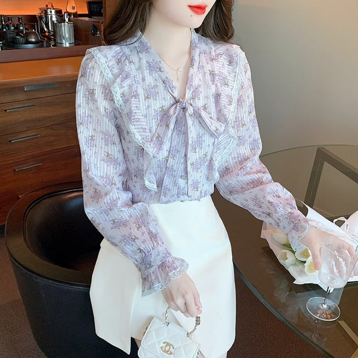【tops】花柄シャツトップス　M20985