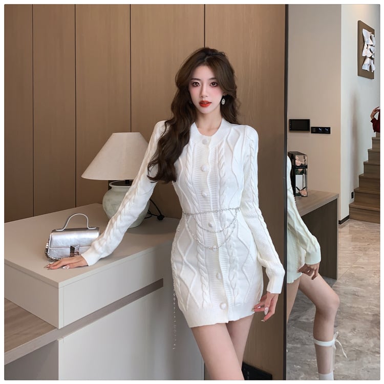 【dress】今季マストバイニットワンピース韓国系着心地良い　M17573