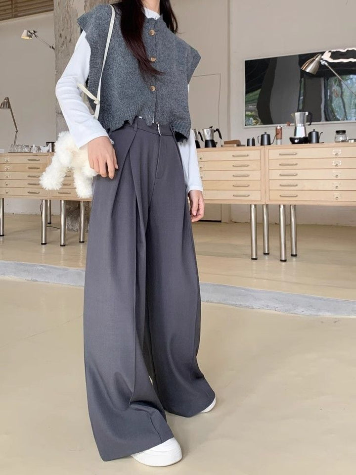 【bottoms】ハイウエストワイドパンツ　M29786