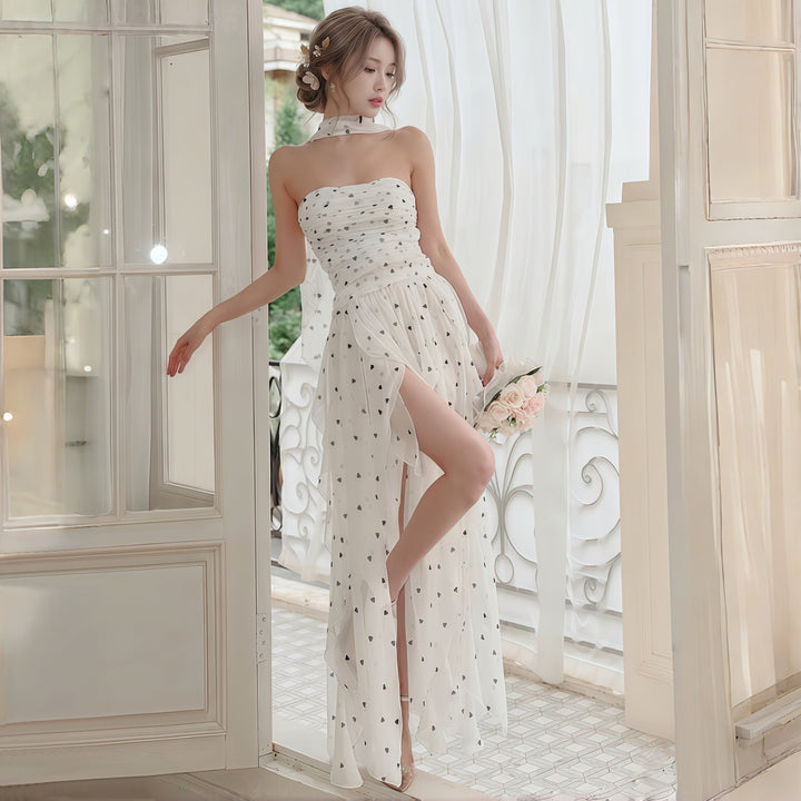【dress】チョーカー付きハートモチーフロングワンピース　N3563