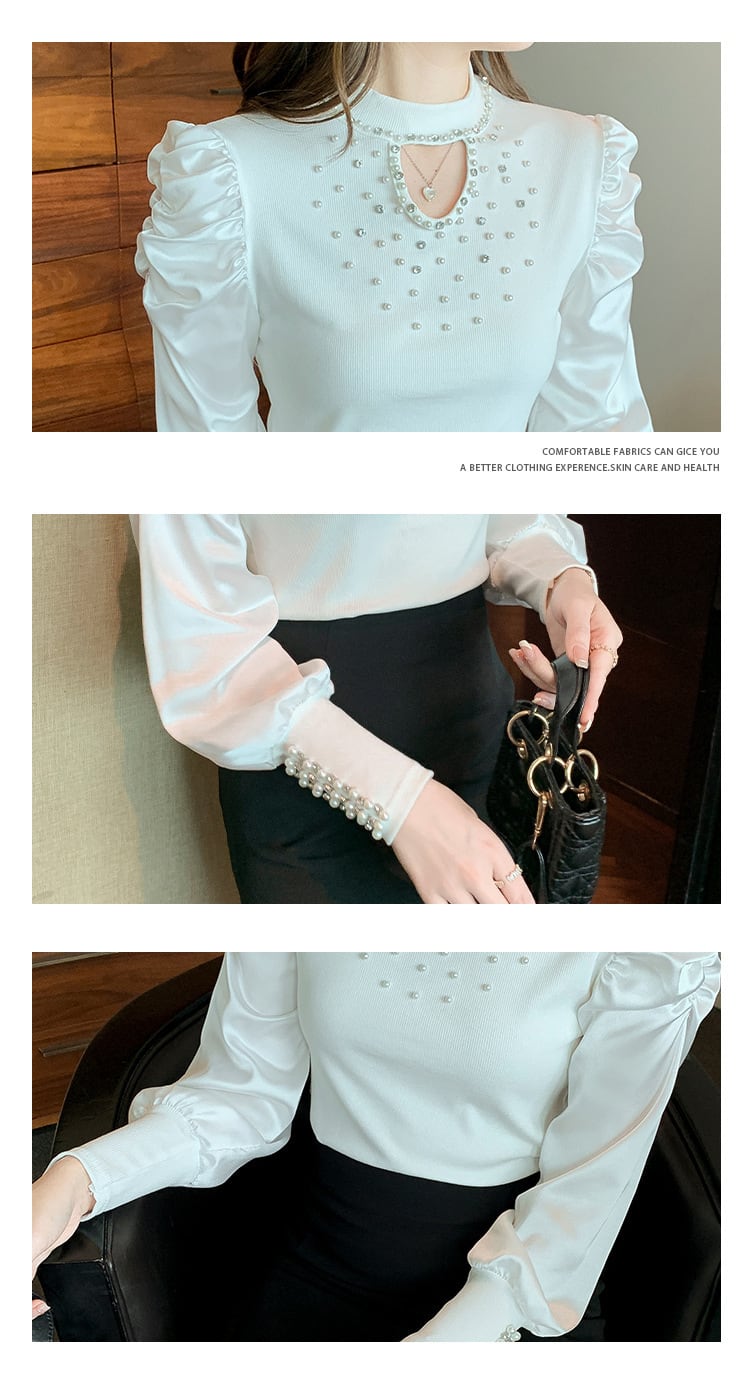【tops】パールカットワークトップス　M29382
