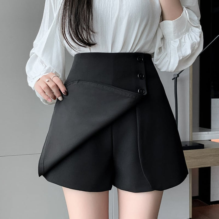 【bottoms】ハイウエストキュロットパンツ　M29034