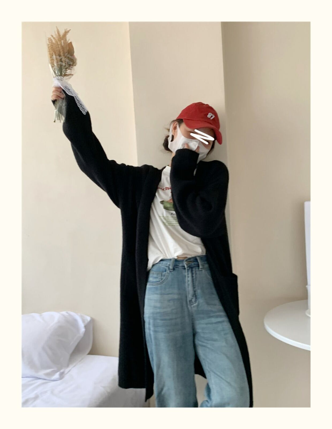 【outer】ロング丈ニットカーデ　M19145