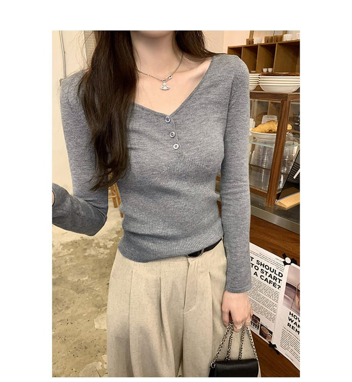 【tops】Vネックニットトップス　M27661