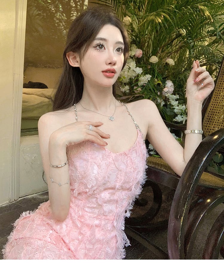【dress】細身効果抜群♪スウィートキャミワンピース　M16927
