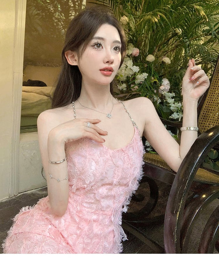 【dress】細身効果抜群♪スウィートキャミワンピース　M16927