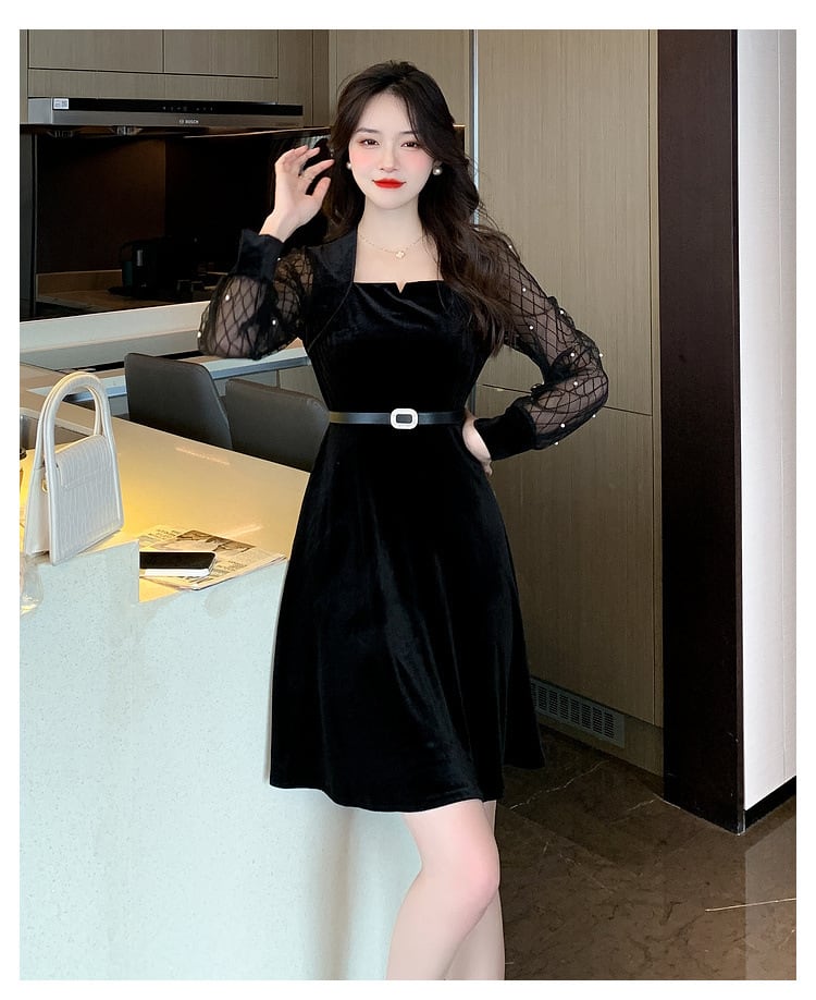 【dress】女子力アップエレガント切り替えデートワンピース　M17605