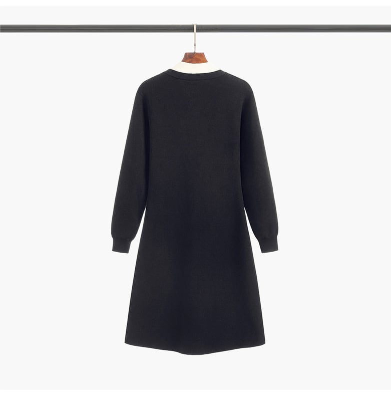 【dress】Vネックニットワンピース　M18286