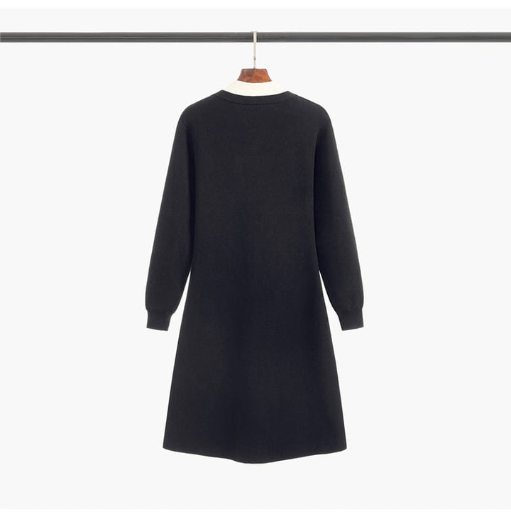 【dress】Vネックニットワンピース　M18286