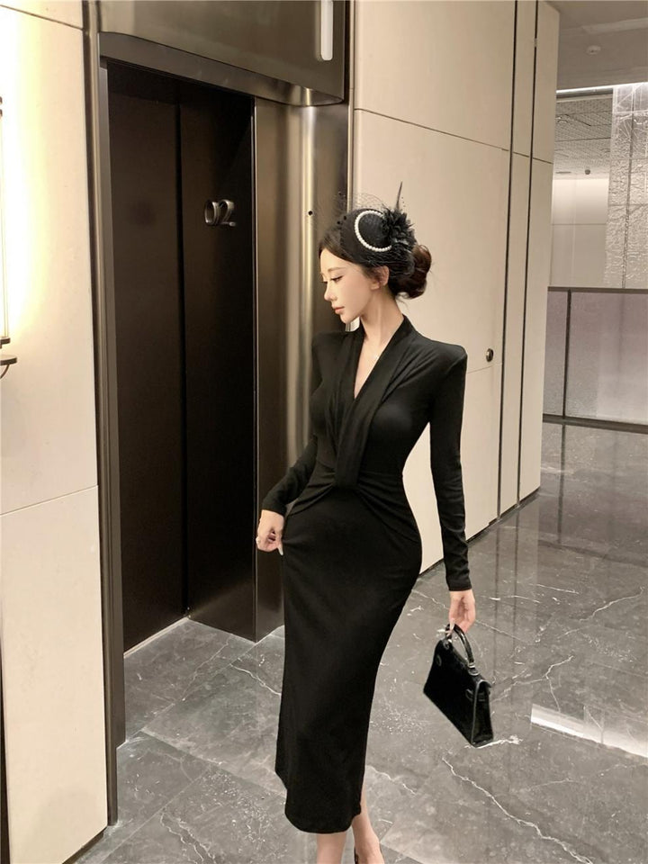 【dress】タイトロングワンピース Q7758