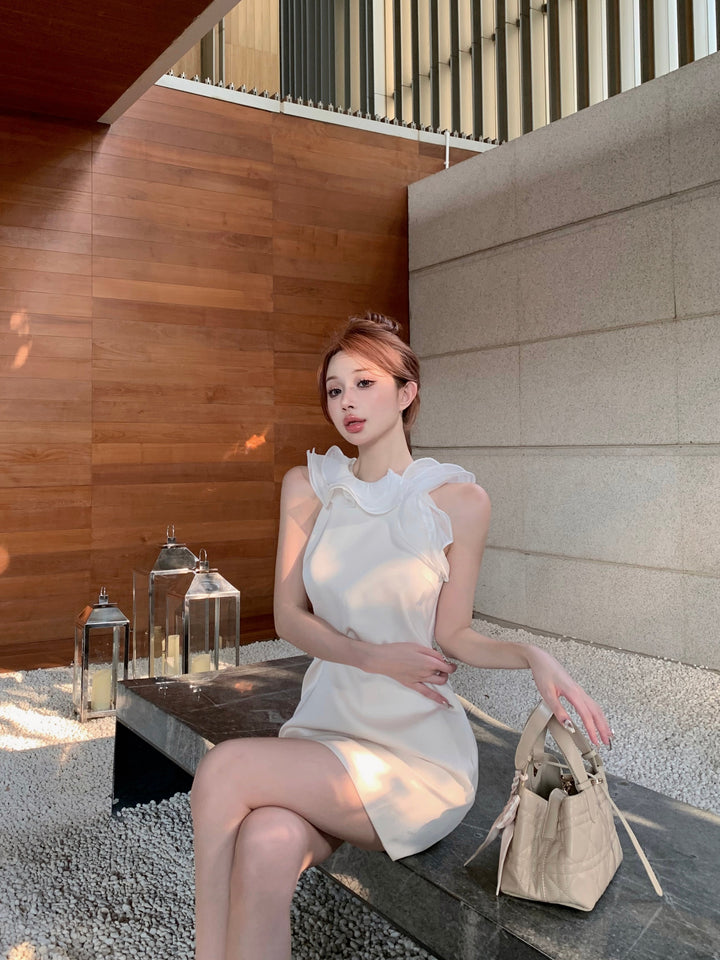 【dress】フリルノースリーブワンピース　M24008