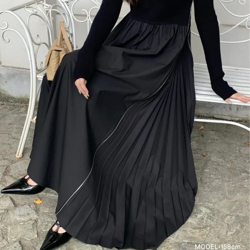 【dress】ニットドッキングワンピース　M28018
